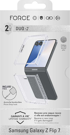 Force Case Double Case Galaxy Z Flip 7 Recycled Glitter Shockproof Sienna