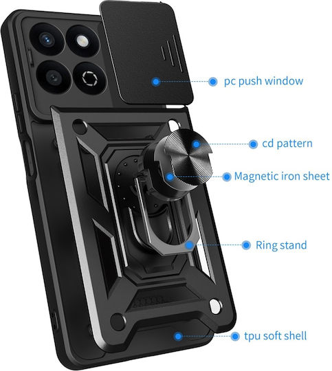 Magnetic Umschlag Rückseite Schwarz (Honor 200 Smart)