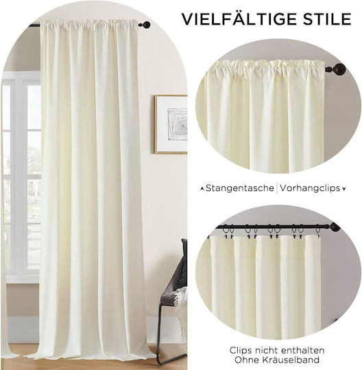 Verdunkelungsvorhänge mit Grommets Thermo Weiße 132x225cm