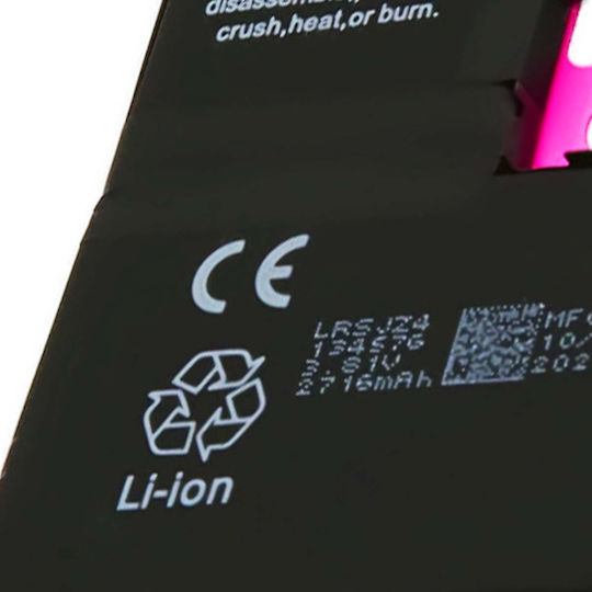 Резервна Батерия iPhone X Li-polymer 3.81v 2716mAh 10.3Wh Черна