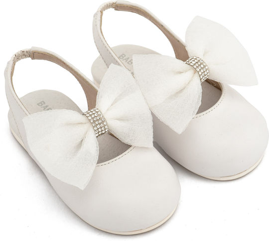 Babywalker White Baptism Leather Pumps