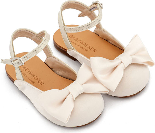 Babywalker Christening Fabric Pumps Ecru