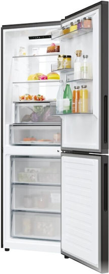 Kühl-Gefrierkombination 355Es NoFrost H185xB59.5xT66.7cm. Schwarz Fresco 500