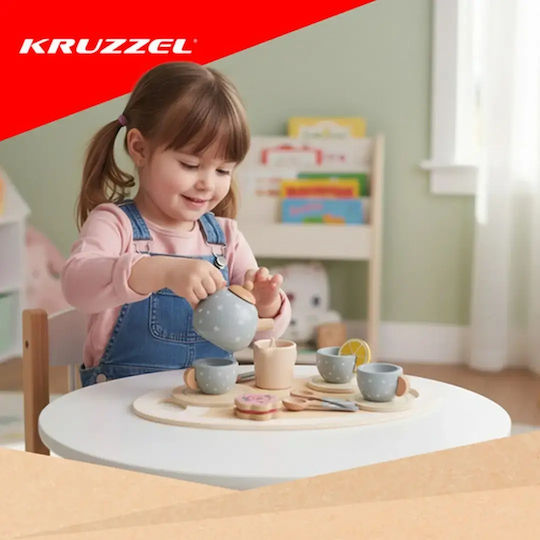 Kruzzel Παιχνίδι Σετ Τσαγιού από Ξύλο
