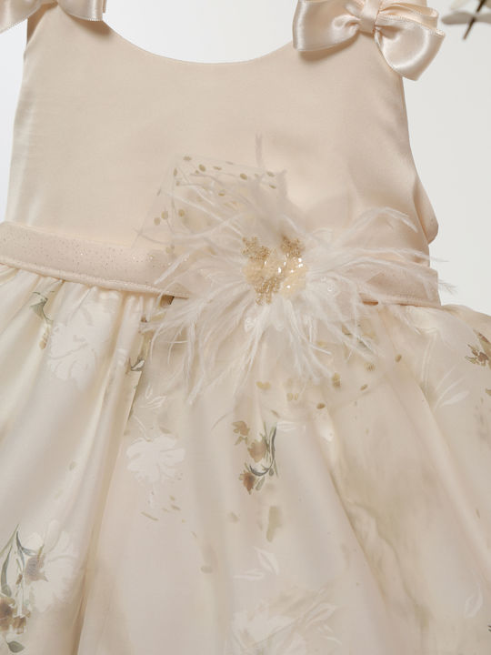Mi Chiamo Multicolour Baptism Dress Made of Lace K4717-F