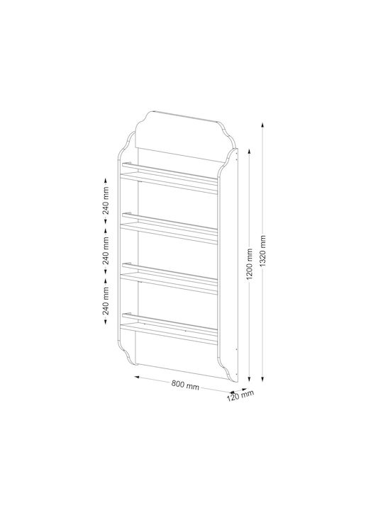 Bibliotecă pardoseală Lemn Alb