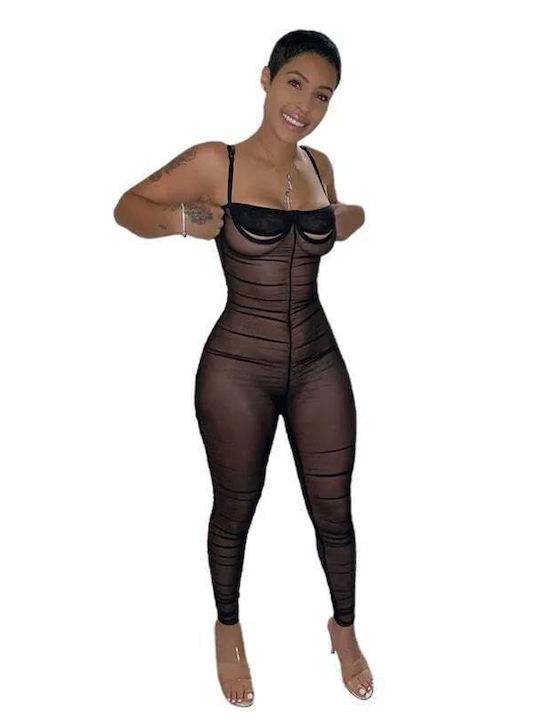 Slim Fit Casual Jumpsuit Black