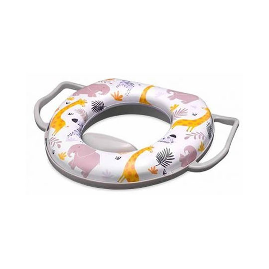 Lorelli Toddler Toilet Seat Animals with Handles and Gray Cushion
