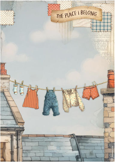 Set 6 Hârtie de Orez Decupaj Stamperia 21x29cm A4 Family