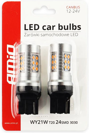 Alista Home Lămpi Autoturismului T20 / WY21W Canbus LED 5600K Alb rece 12-24V / 24V 6.2W 1buc