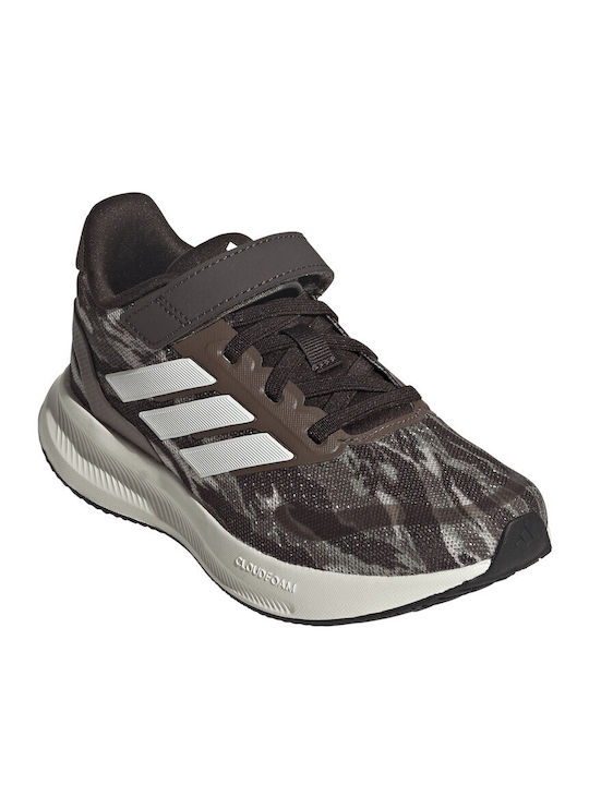 Runfalcon 5 El C Kids Sports Shoes Running with Hoop & Loop Closure Brown
