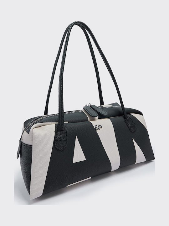 Silhouette Baguette Große Ea Logo Damenhandtasche Schulter Beiges
