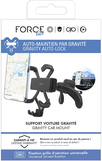 Force Power Suport Auto Pentru Smartphone 4" La 6.9" De Prindere Pe Grila De Ventilație Negru