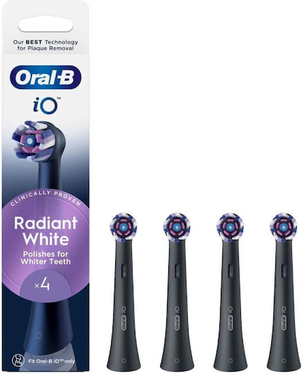Oral-b Io Radiant Black Electric Toothbrush Replacement Heads 4 Pieces