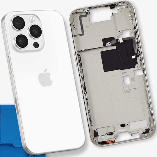 Clappio Central Chassis Compatible Iphone 16 Pro Precise Secure Fit White