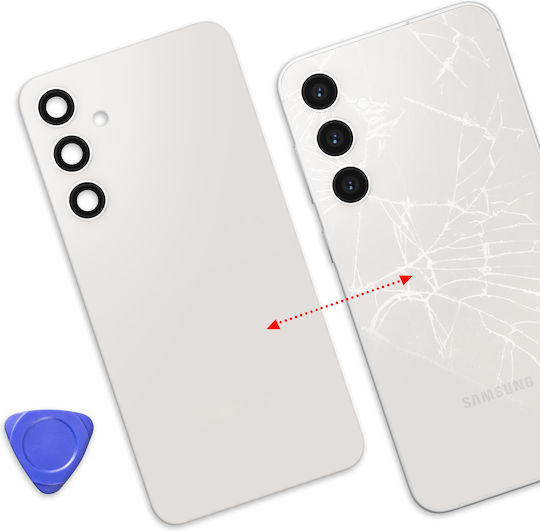 Avizar Ersatzabdeckung Für Galaxy S23 FE Mit Integrierter Klebefläche Weiß