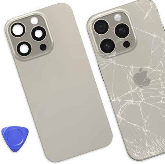 Clappio Capac Spate De Înlocuire Iphone 16 Pro Cu Adeziv Integrat Gri Deschis