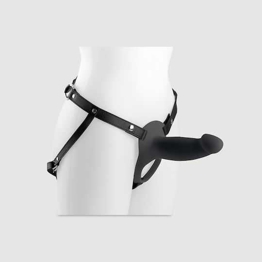Virgite Strapless Strap On with Dildo with Vibration in Black Color