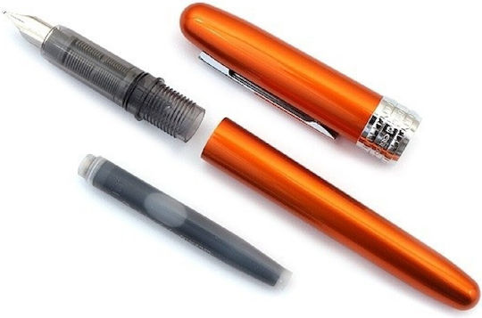 Platinum Plaisir Πένα Γραφής Medium Πορτοκαλί από Αλουμίνιο με Πορτοκαλί Μελάνι