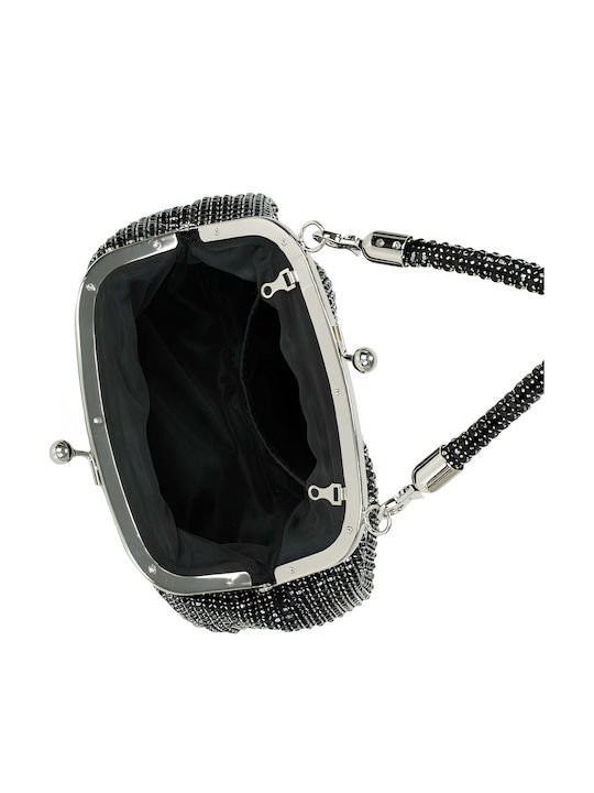 Gallantry Damen Retro Perlen Abend Clutch Tasche Schnappverschluss Schwarze
