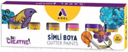 Acrylfarben Glitter Set 6 Stück 25ml von Adel