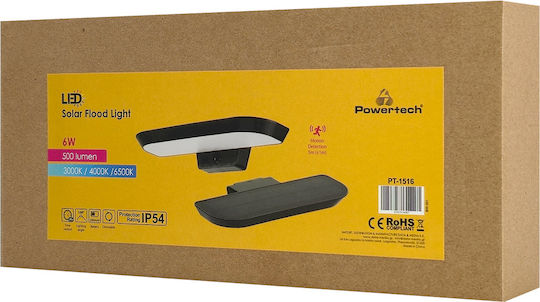 Powertech Solar Light 6W 500lm Warm White 3000K with Motion Sensor and Photocell IP54 28.2x12.94x4.33cm