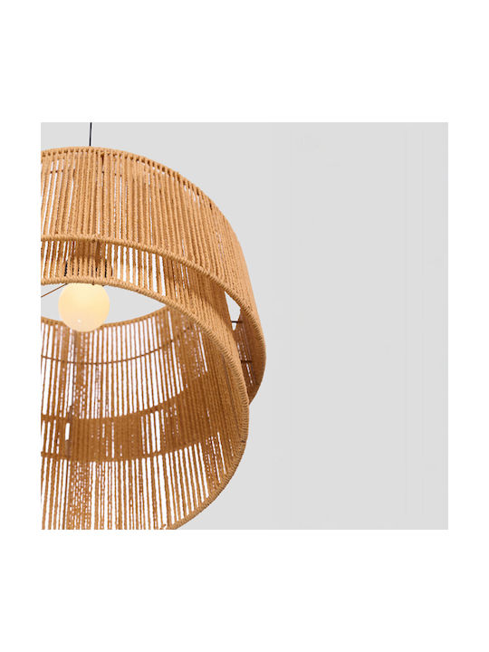InTheBox Zia Κρεμαστό Φωτιστικό Καφέ Boho με Σχοινί 39x35εκ.