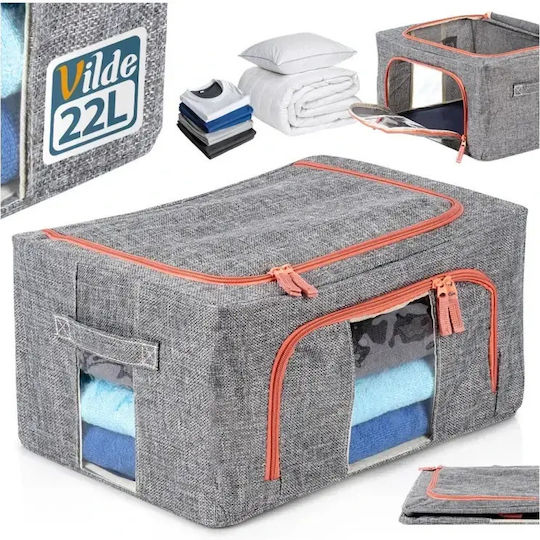 Vilde Fabric Storage Case For Clothes in Gray Color 40x30x20cm 1pcs