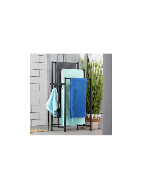 Vilde Calea ferată de Baie Triplă De Perete cu șuruburi ​45x25cm Negru