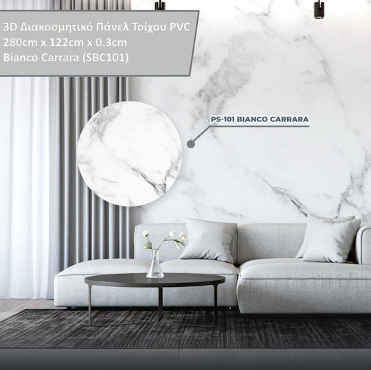 3D Dekoratives Wandpaneel Pvc 280cm X 122cm X 0.3cm Bianco Carrara Sbc101 3D Dekoratives Wandpaneel Pvc 280cm X 122cm X 0.3cm Bianco Carrara Sbc101