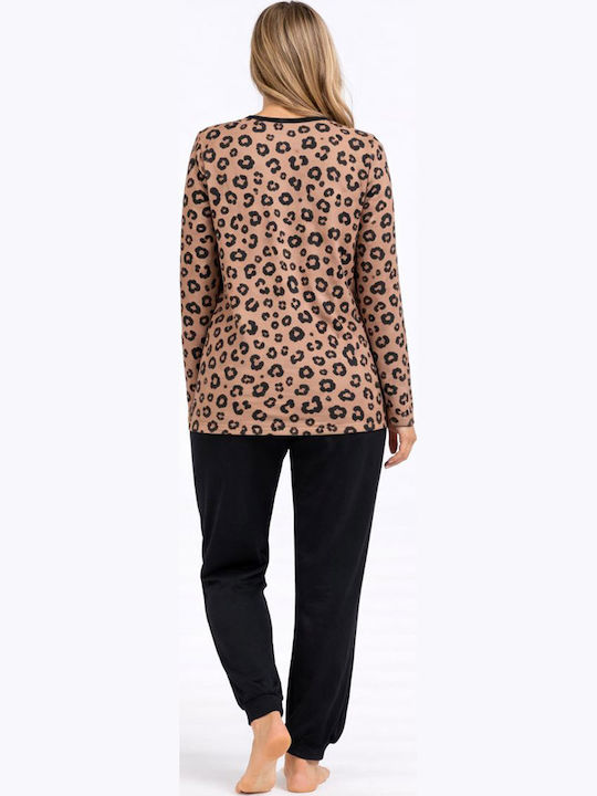 Cherry Winter Damen Pyjama-Set Burgundisch