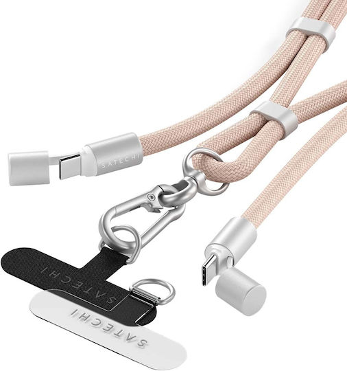 Satechi Neck Strap Usb-c Cable Series Lanyard Onthego Fast Charging Pink