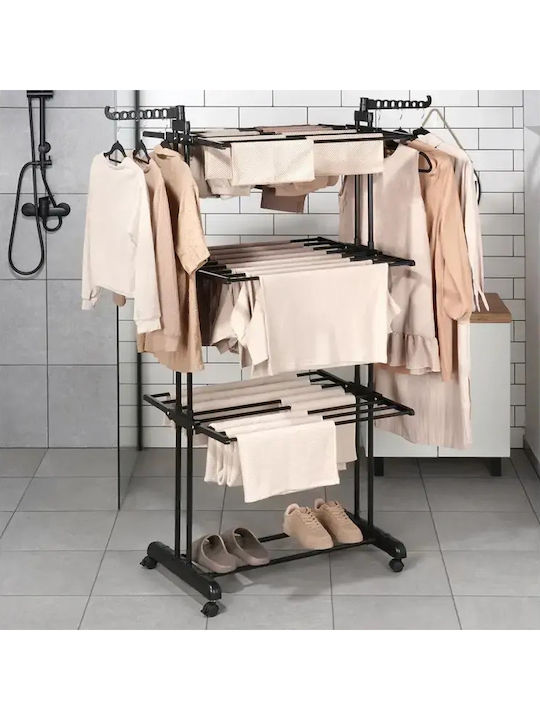 Vilde Metallic Folding Floor Clothes Drying Rack 78x64cm