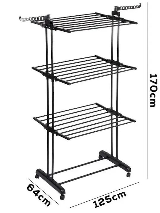 Vilde Metallic Folding Floor Clothes Drying Rack 78x64cm