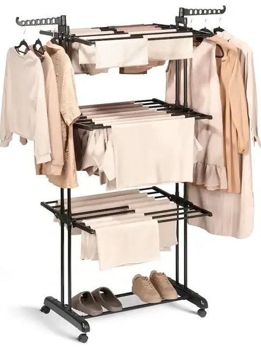 Vilde Metallic Folding Floor Clothes Drying Rack 78x64cm