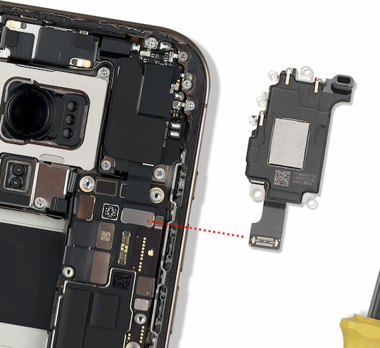 Clappio Internal Speaker Repair Part Iphone 16 Pro Grey
