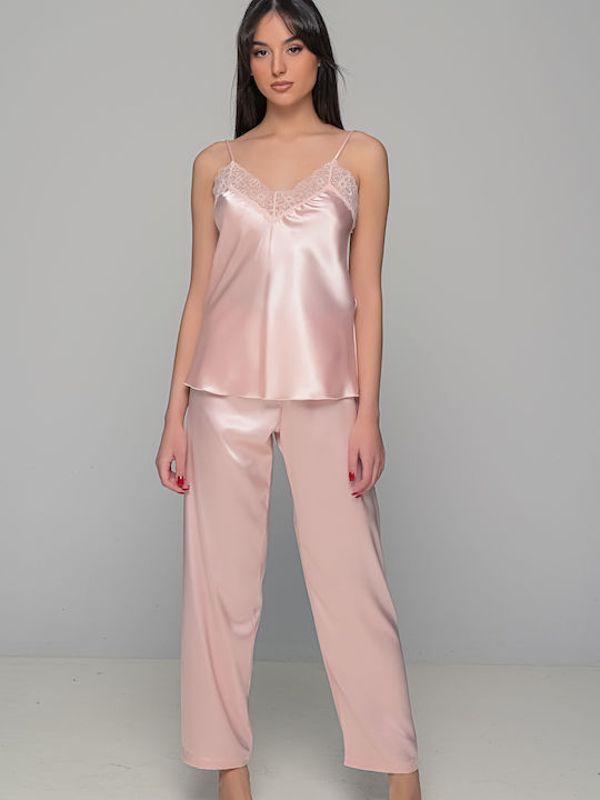 Milena by Paris Winter Women's Pyjama Set Salmon, Red
