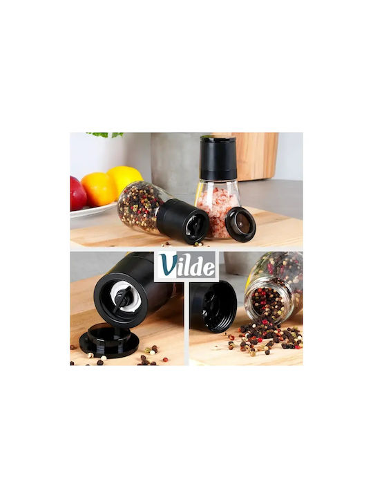 Vilde Set Manual Spice Mills Made of Glass 13.3cm 2 Pieces