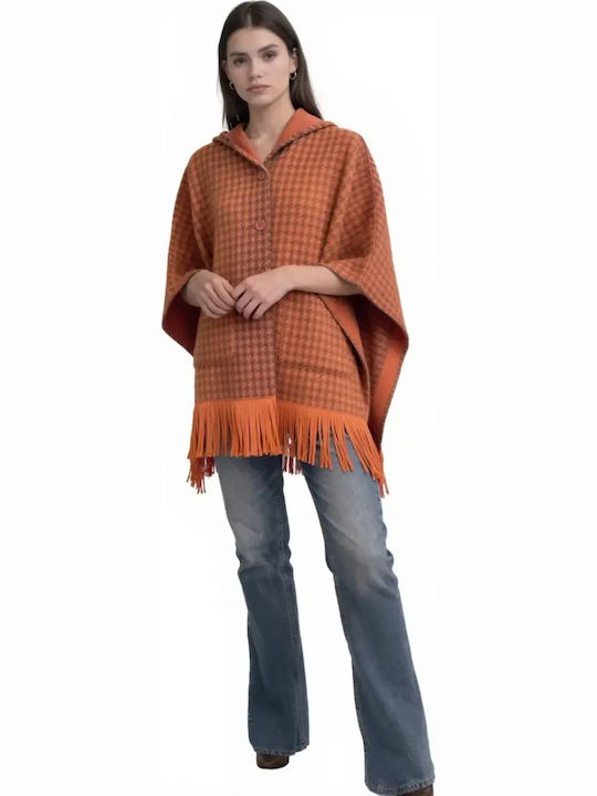 Women's Poncho with Buttons Pink