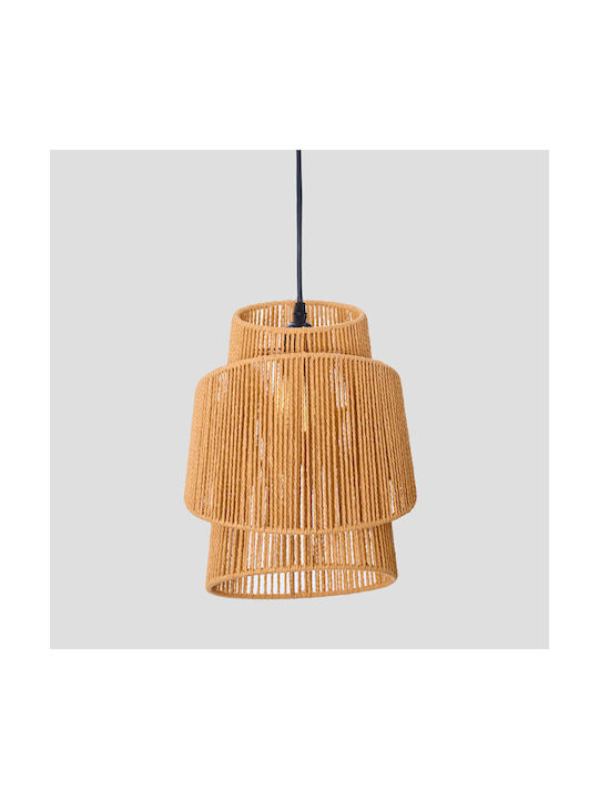 InTheBox Cira Hängelampe Braun Boho mit Seil 25x35cm.