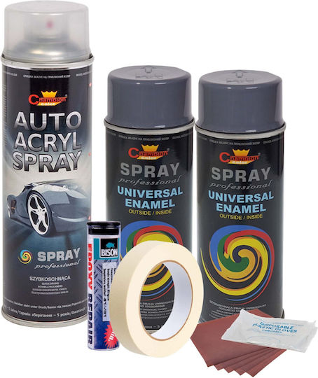 Complete Wheel Repair Painting Kit In Dark Grey Color V2