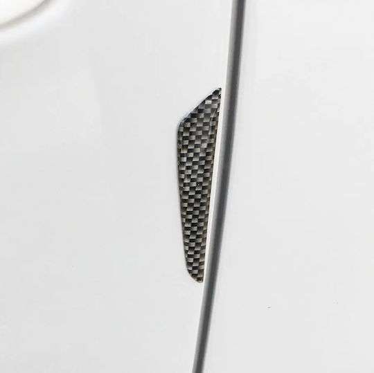 Set 8 Elemente de Protecție pentru Uși "Imitație Carbon" Flexibile Autoadezive Culoare Neagră