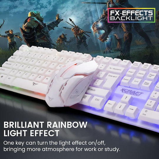 Alcatroz X-Craft XC1000 Set Gaming Tastatur mit RGB-Beleuchtung & Maus (Englisch US) Weiß