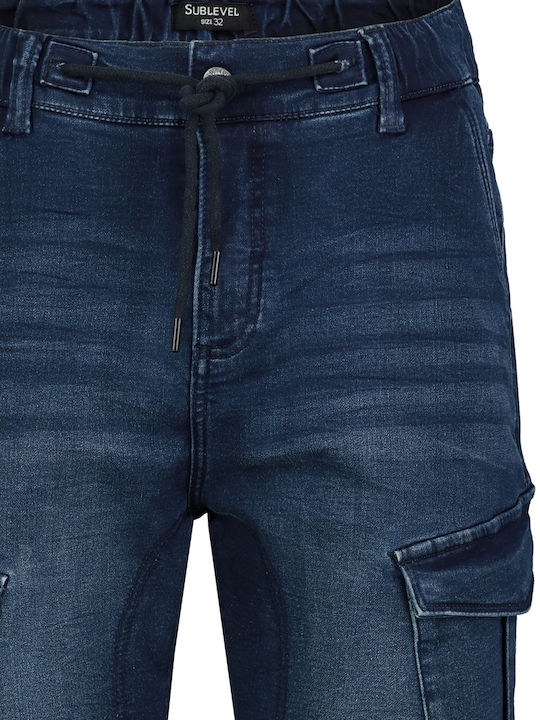 Ανδρικό Παντελόνι Τζιν Cargo Dark Blue