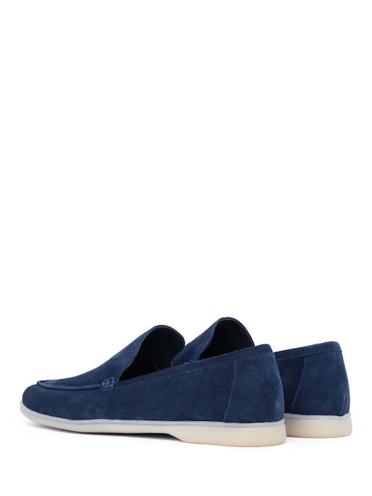 Δερμάτινα Ανδρικά Loafers σε Μπλε Χρώμα