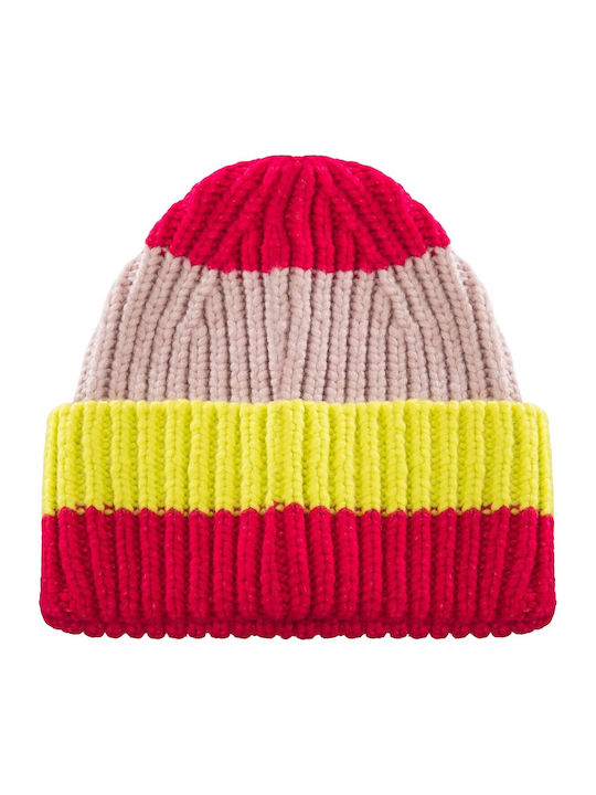 Chunky Rib Beanie Frauen Beanie mit Rippstrick in Fuchsie Farbe