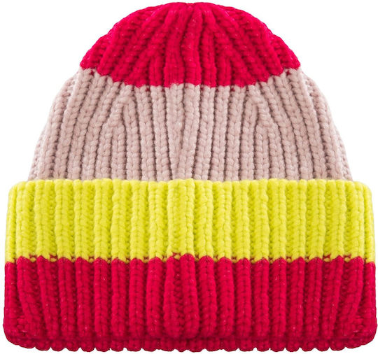 Chunky Rib Beanie Frauen Beanie mit Rippstrick in Fuchsie Farbe