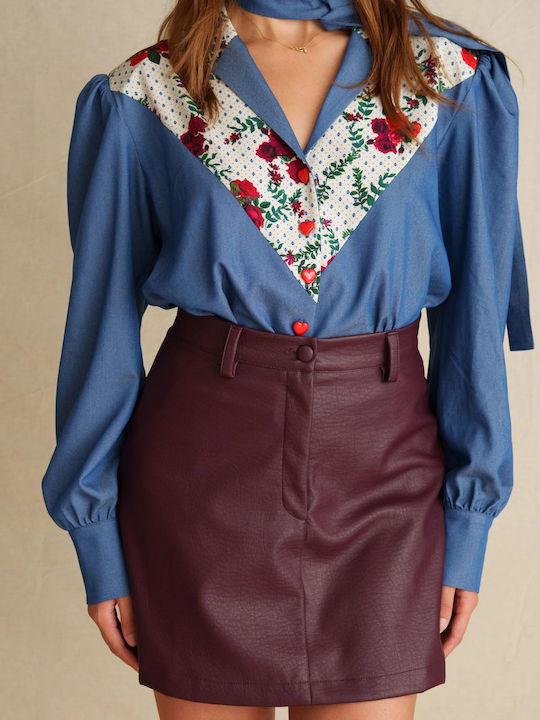 Leder Mini Rock Midnight Berry