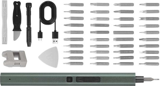 Avizar Electric Screwdriver Smartphones Tablets 49 Precise Bits Green