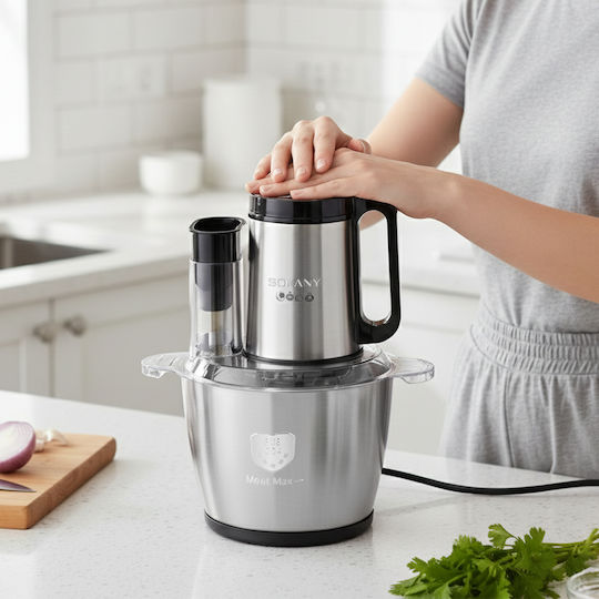 Sokany Tocător Electric Multifuncțional 6-in-1 800W 3L Inox Argintiu